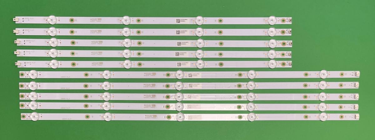 Led backlight strip for tv ELEMENT / PHILIPS 55" set 10pcs , 5pcs X LBM550M0401-PK-(R) , LB55135 V0_01  & 5pcs X LBM550M0501-PJ-4(L) , LB55135 V1_01