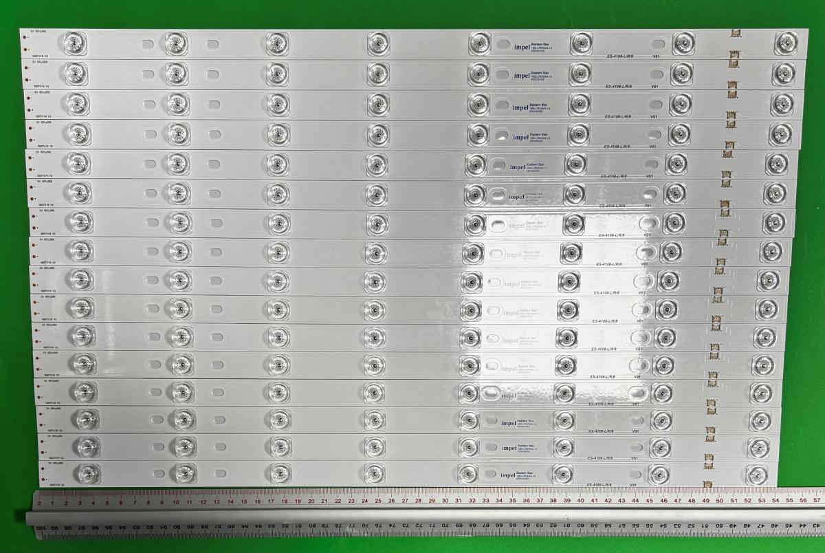 Led backlight strip for tv PANASONIC  55" set  16pcs , 8pcs X 550TV19 V2 & 8pcs X 550TV20 V2 , CX-55S15E04-3B5Y2-0-0-53P-0252-W CX-55S15E04-2B5Y2-0-D-54Q-1953-U CX-55S15E03-2B5Y2-0-D-540-1910-U , 8LED , 542MM , 3V ,